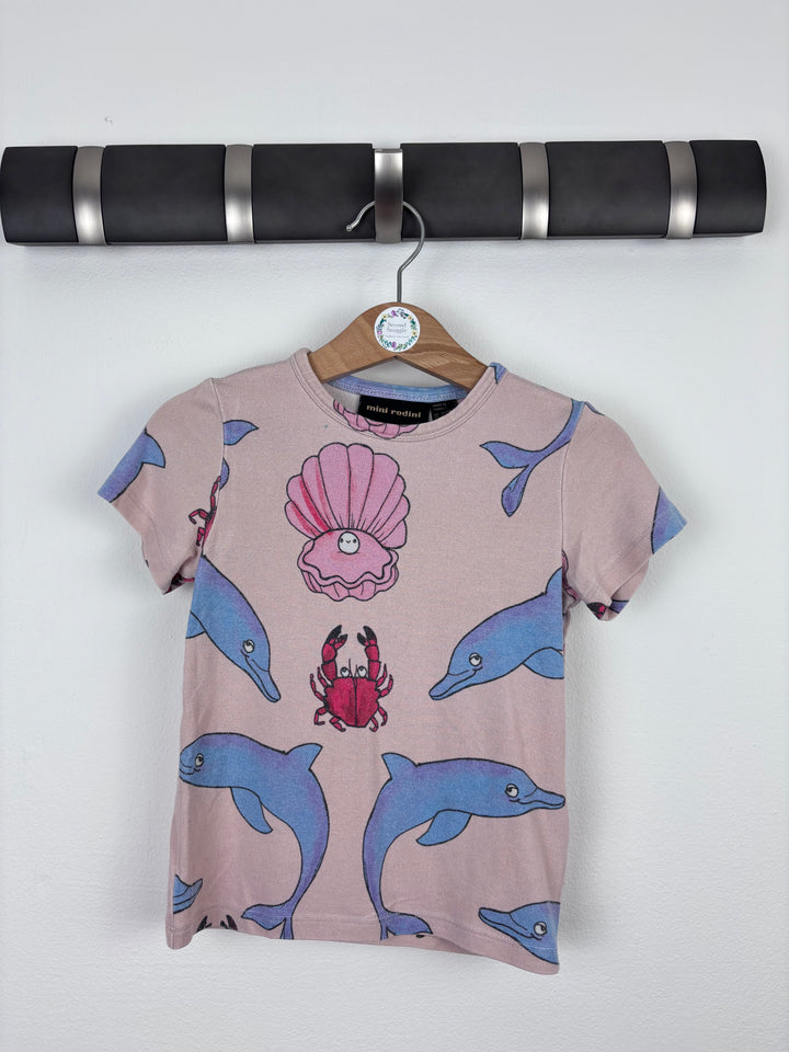 Mini Rodini Sea Life Print T-Shirt 2–3 Years-Tops-Second Snuggle Preloved