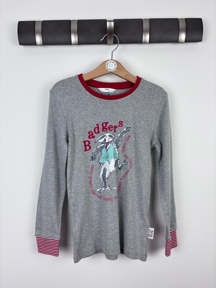 Ex M&S Grey Badger Long Sleeve Top 6–8 Years-Tops-Second Snuggle Preloved
