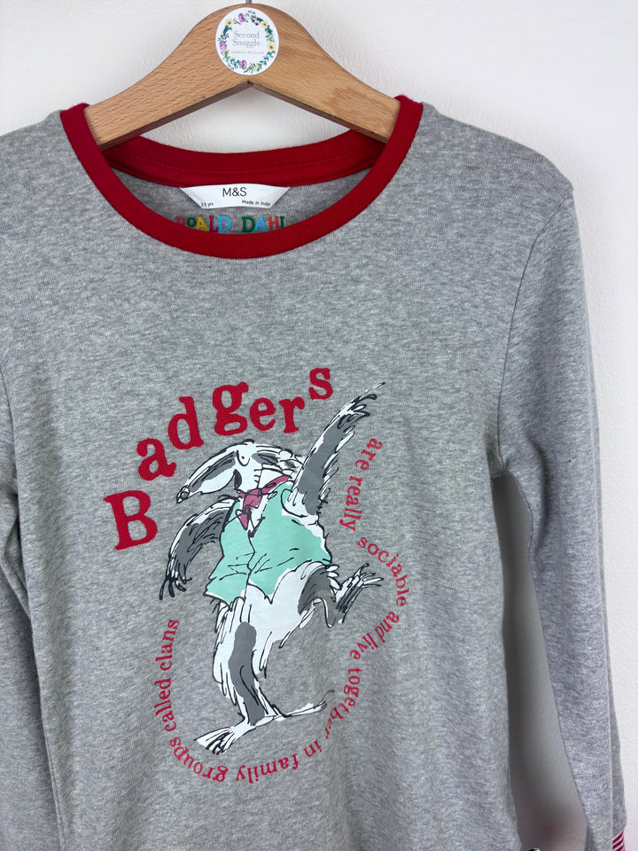 Ex M&S Grey Badger Long Sleeve Top 6–8 Years-Tops-Second Snuggle Preloved