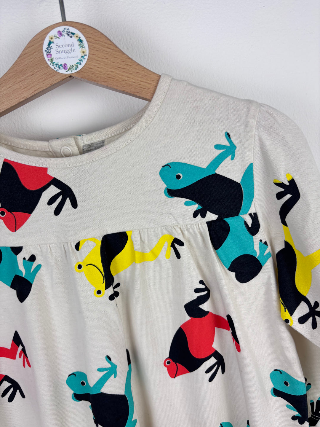 Lucy & Sam Frog Print Dress 3–4 Years-Dresses-Second Snuggle Preloved