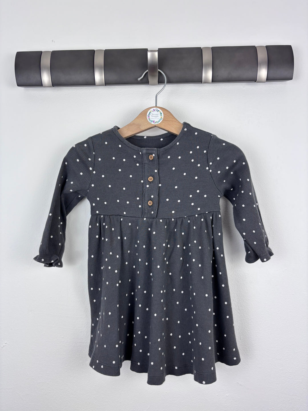 M&S Pink Cord Dungaree Dress 6–9 Months