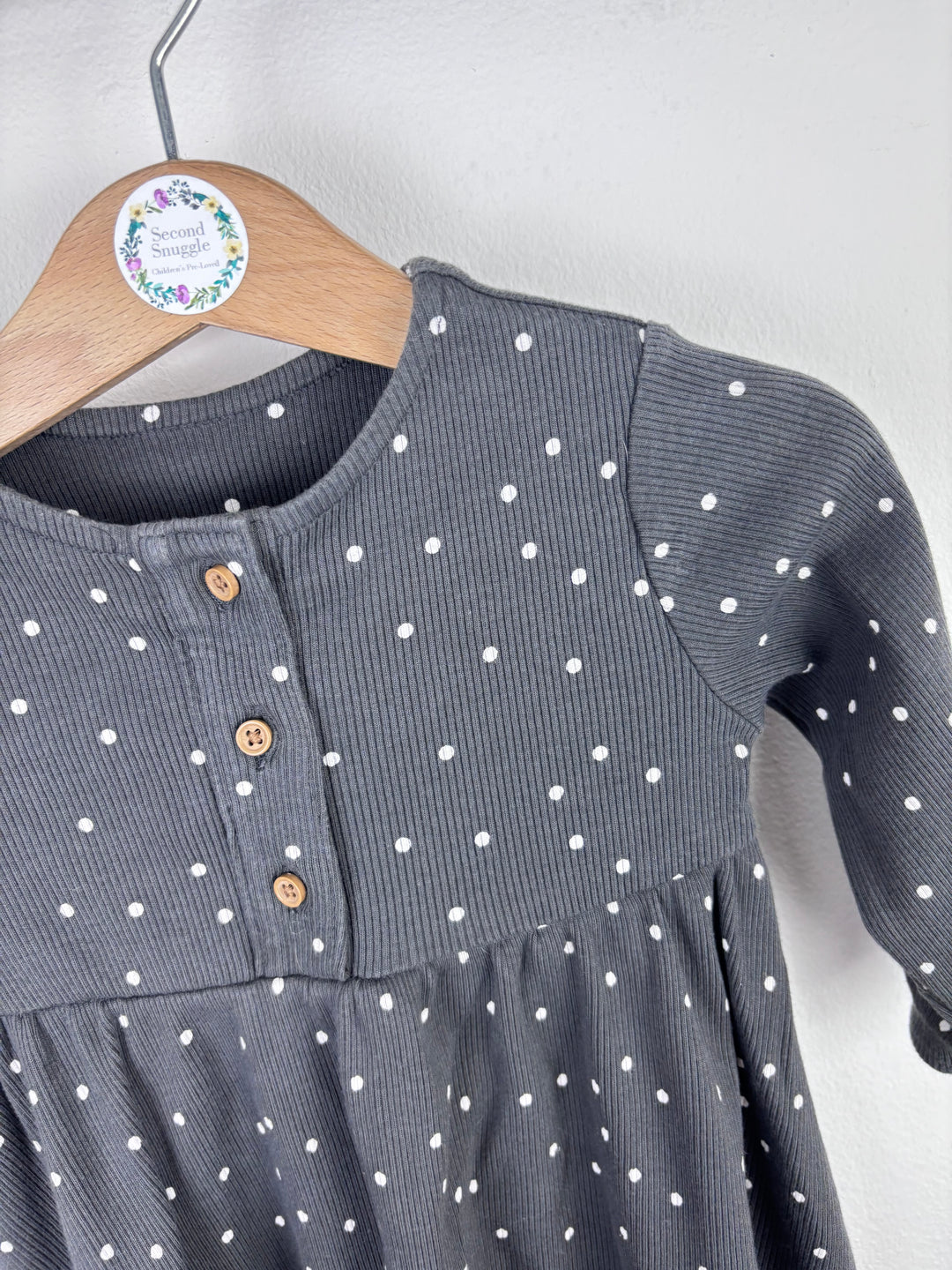 M&S Pink Cord Dungaree Dress 6–9 Months