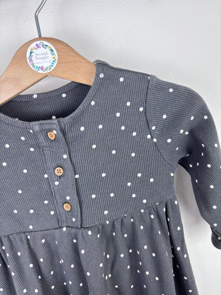 M&S Pink Cord Dungaree Dress 6–9 Months