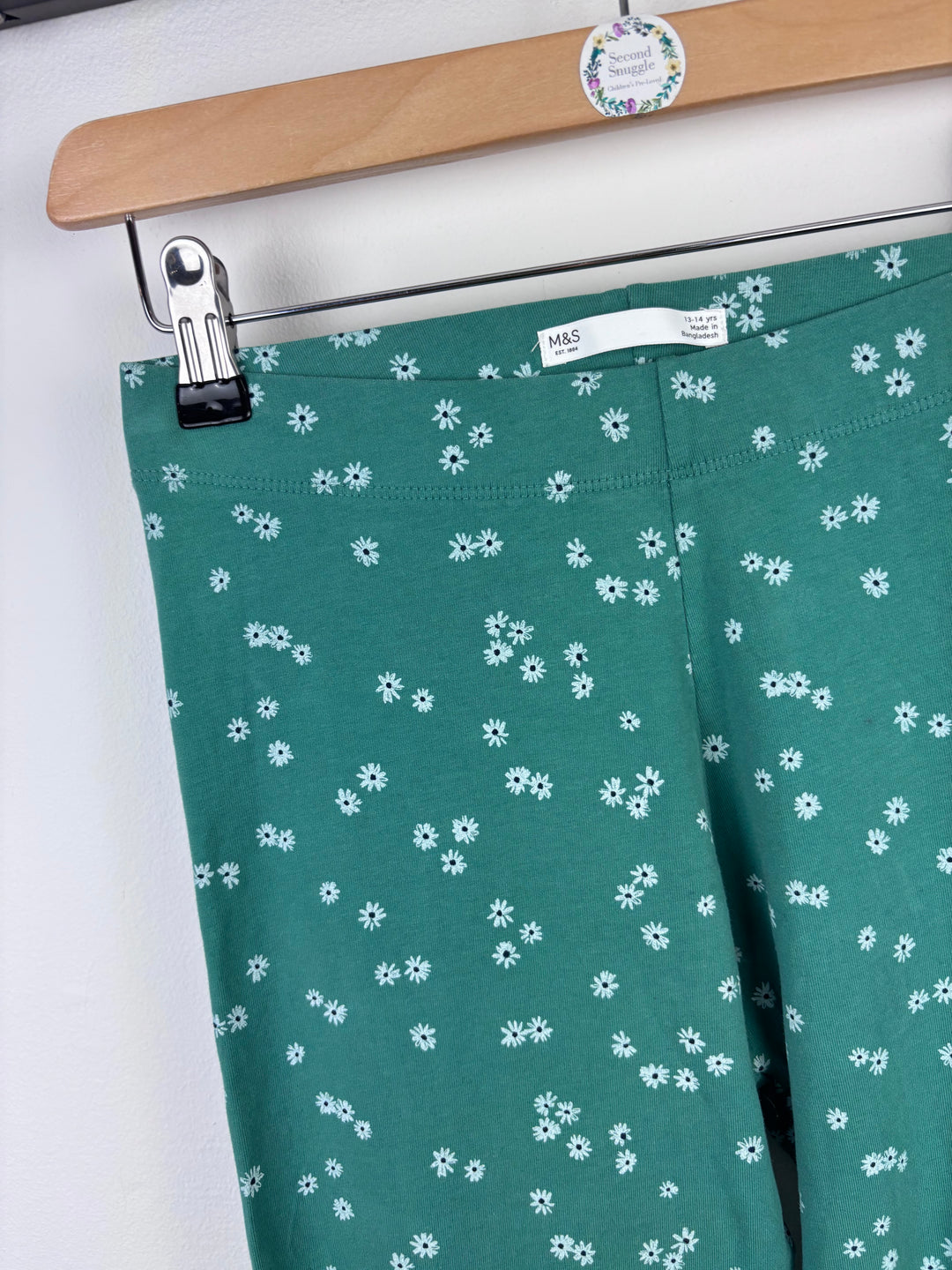 M&S Green Floral Leggings 13–14 Years