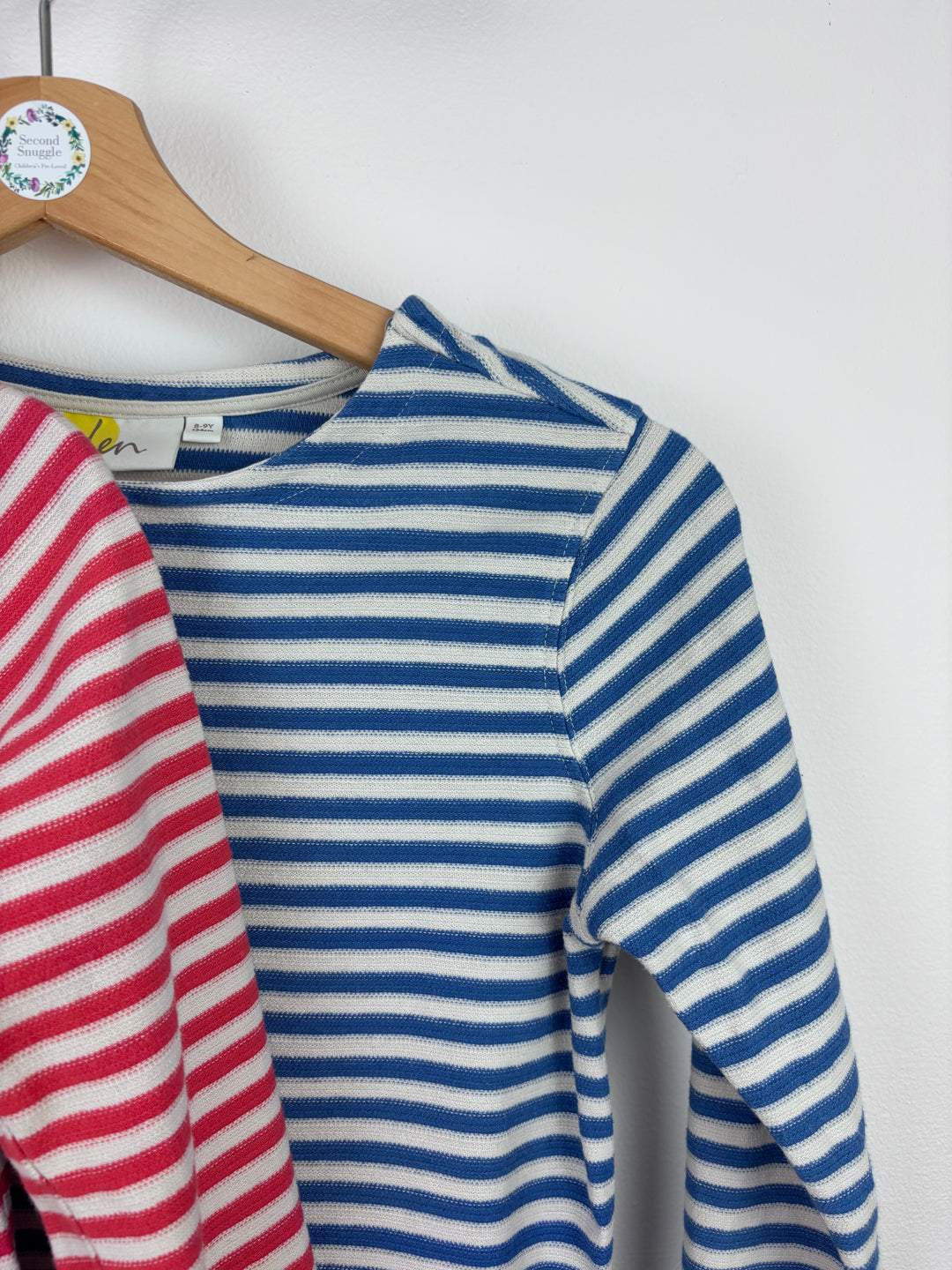 Boden Breton Stripe Tops Red and Blue 8–9 Years