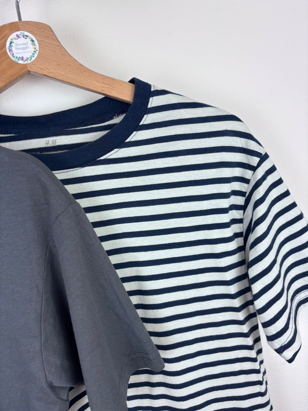H&M T-Shirts Blue and Stripe 8–10 Years-Tops-Second Snuggle Preloved