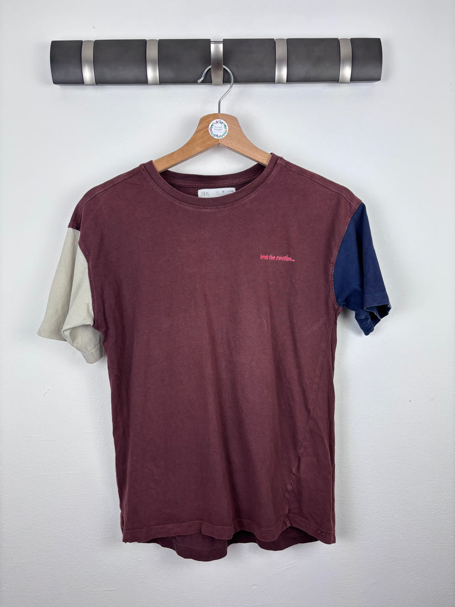 Zara Colour Block T-Shirt 10 Years-Tops-Second Snuggle Preloved