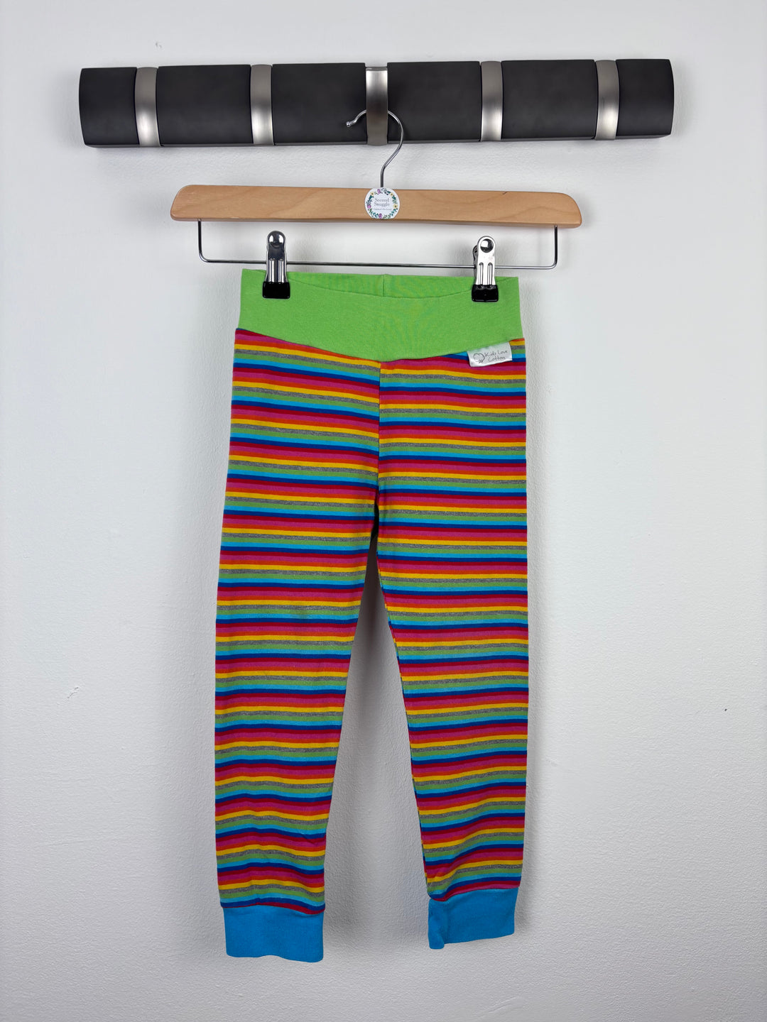 Kids Love Cotton Rainbow Stripe Leggings 3–4 Years-Leggings-Second Snuggle Preloved