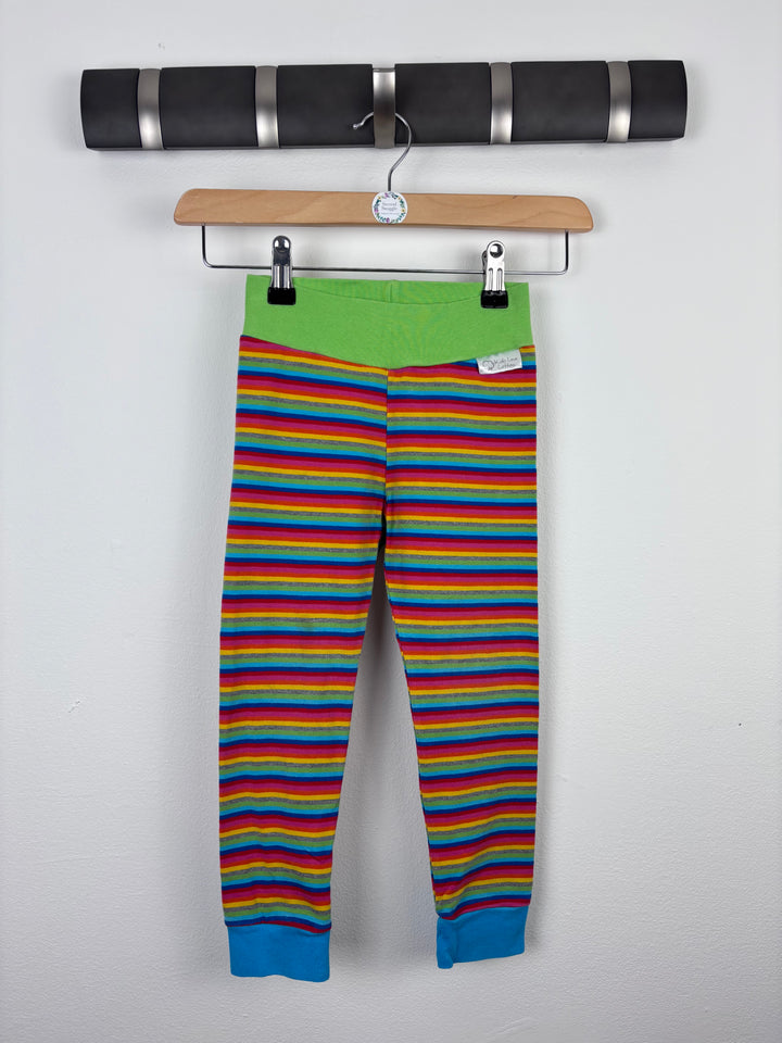 Kids Love Cotton Rainbow Stripe Leggings 3–4 Years-Leggings-Second Snuggle Preloved