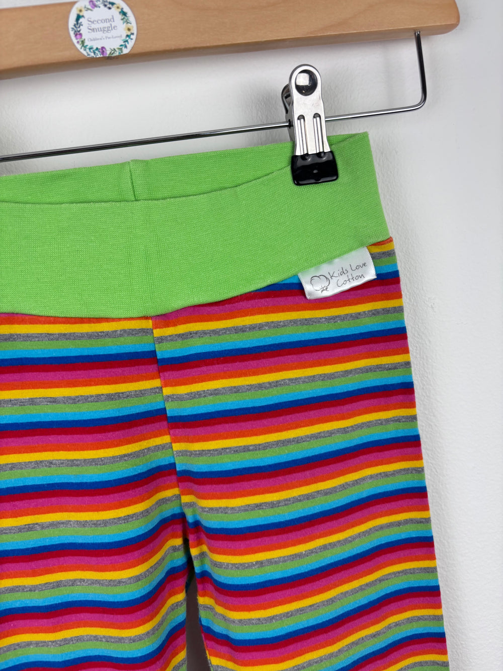 Kids Love Cotton Rainbow Stripe Leggings 3–4 Years-Leggings-Second Snuggle Preloved