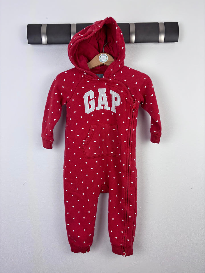 Gap Red Heart Print All-in-One 6–12 Months