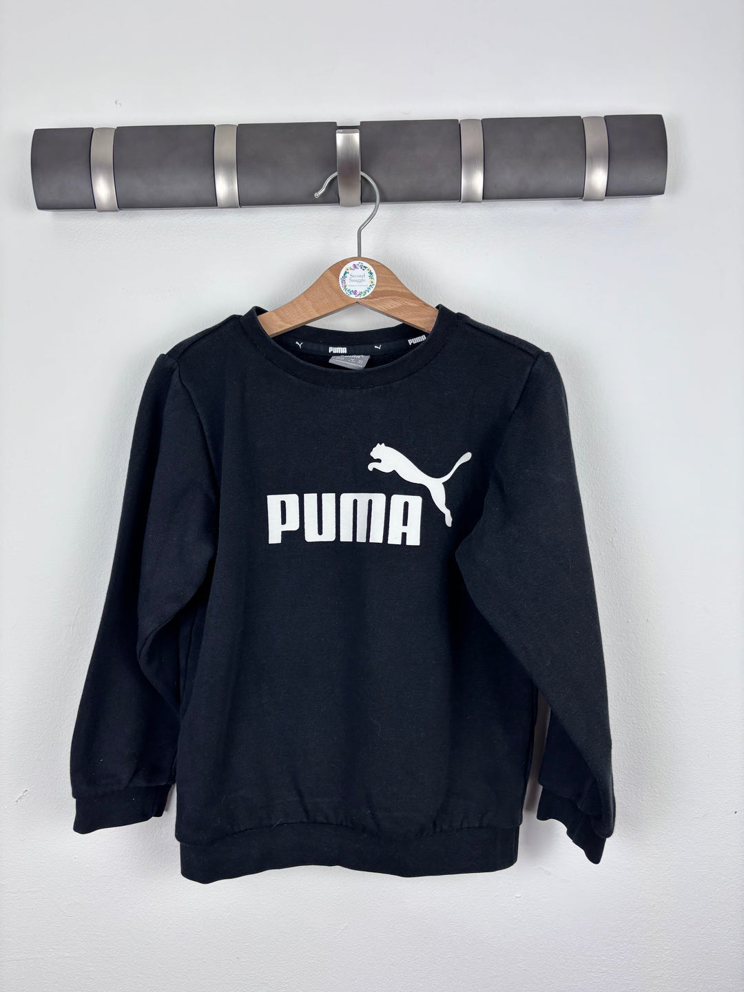 Puma Black Logo Sweatshirt 3–4 Years-Jumpers-Second Snuggle Preloved
