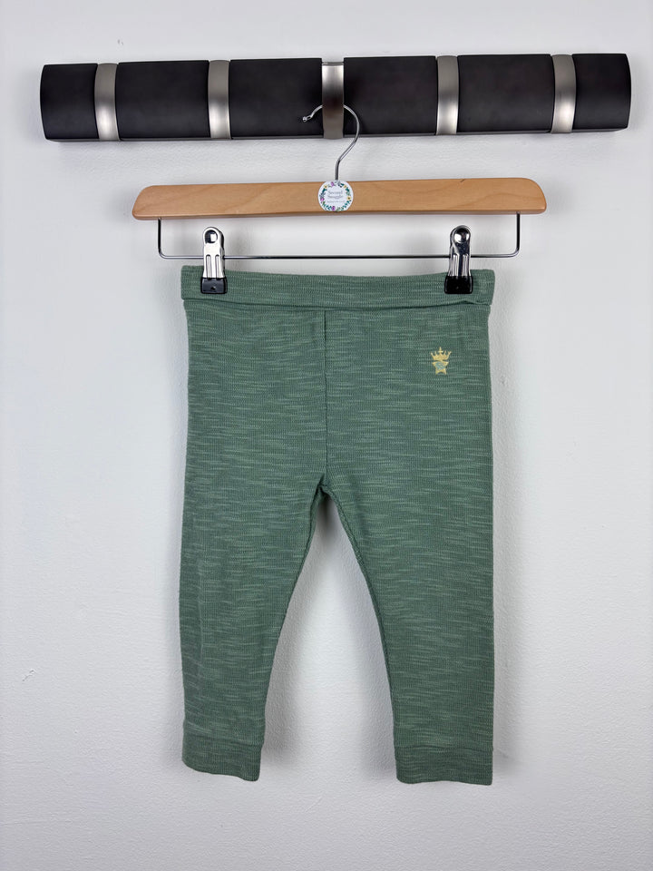 River Island Green Ribbed Leggings 12–18 Months-Leggings-Second Snuggle Preloved