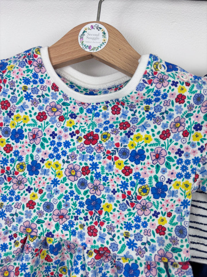Mini Club Floral and Stripe Dress Set Newborn-Dresses-Second Snuggle Preloved