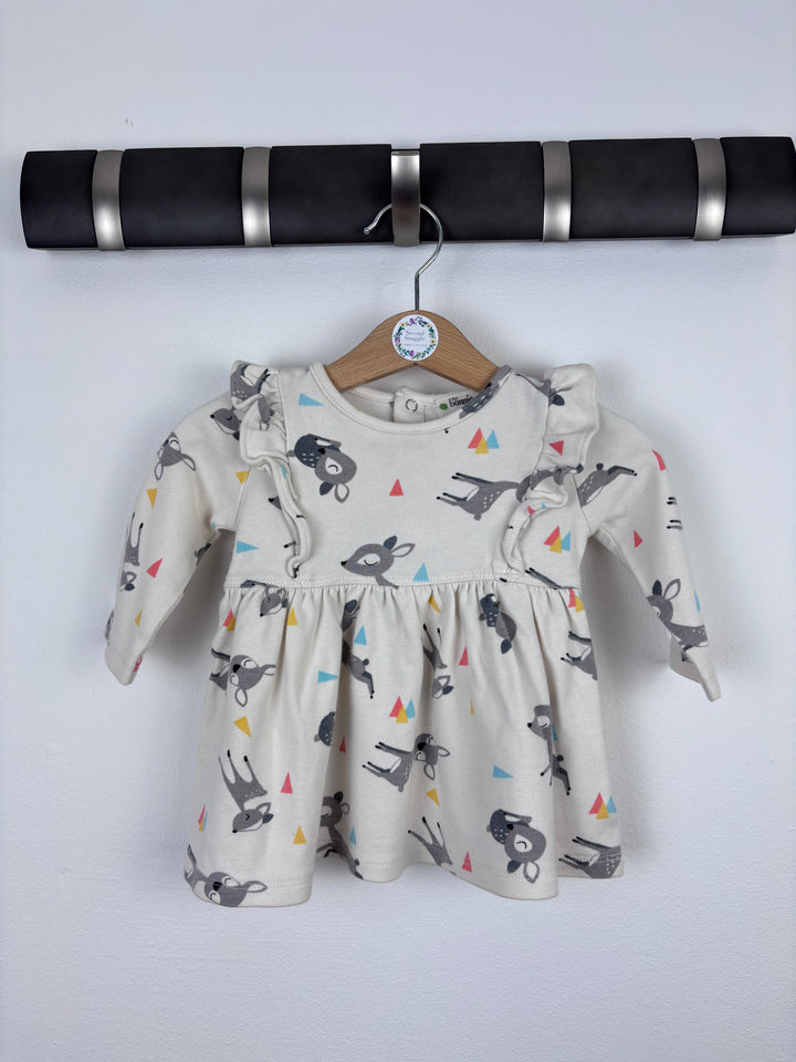 Bonnie Mob Cream Deer Print Dress 6–12 Months-Dresses-Second Snuggle Preloved