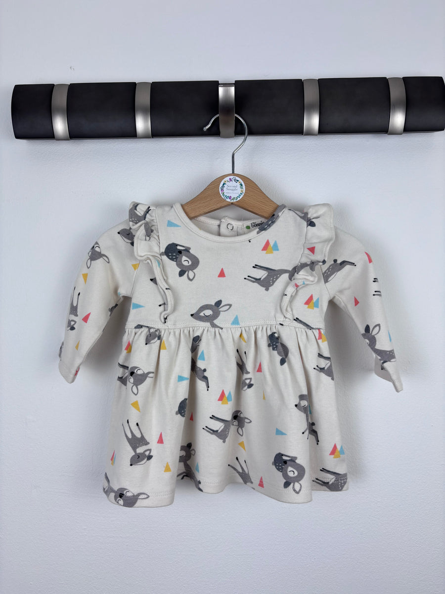 Bonnie Mob Cream Deer Print Dress 6–12 Months-Dresses-Second Snuggle Preloved