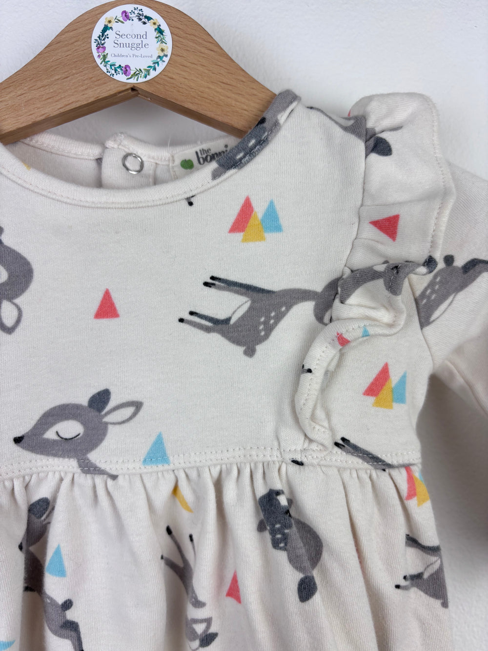 Bonnie Mob Cream Deer Print Dress 6–12 Months-Dresses-Second Snuggle Preloved