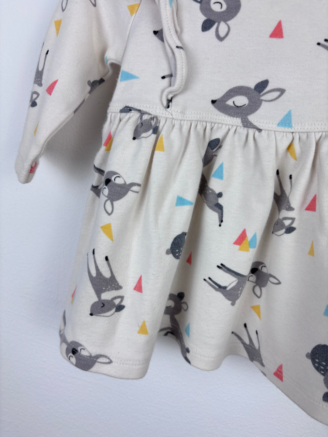 Bonnie Mob Cream Deer Print Dress 6–12 Months-Dresses-Second Snuggle Preloved
