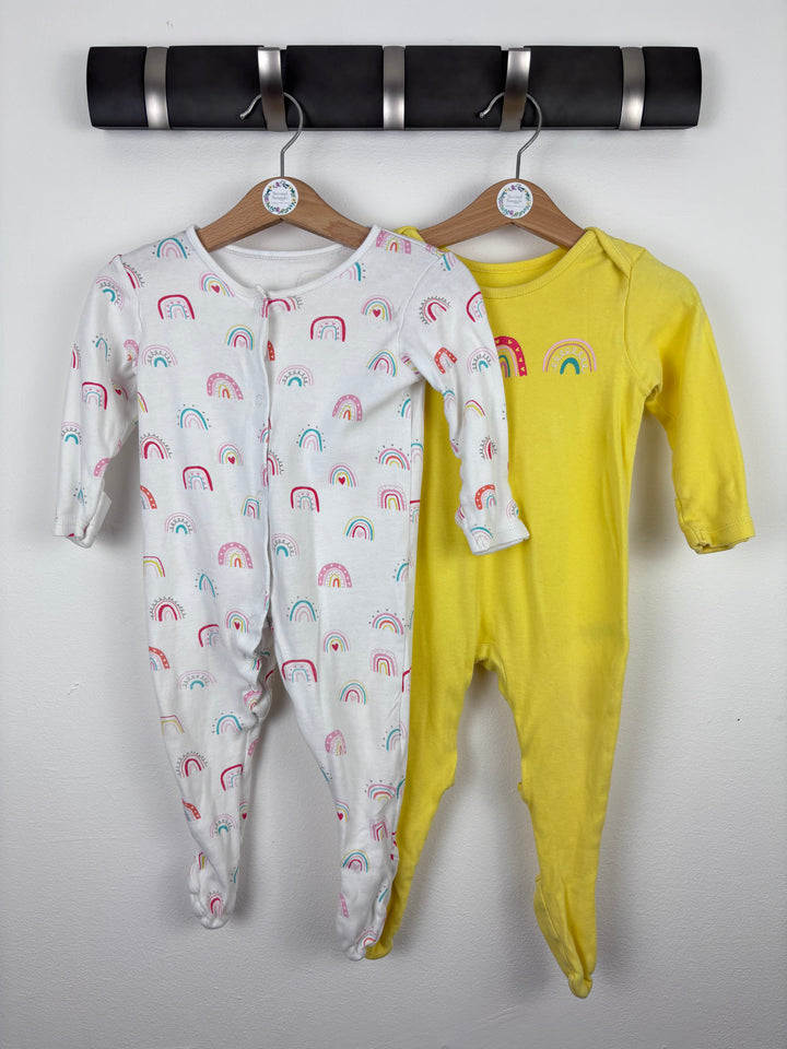 George Rainbow Sleepsuit Set 6–9 Months-Sleepsuits-Second Snuggle Preloved