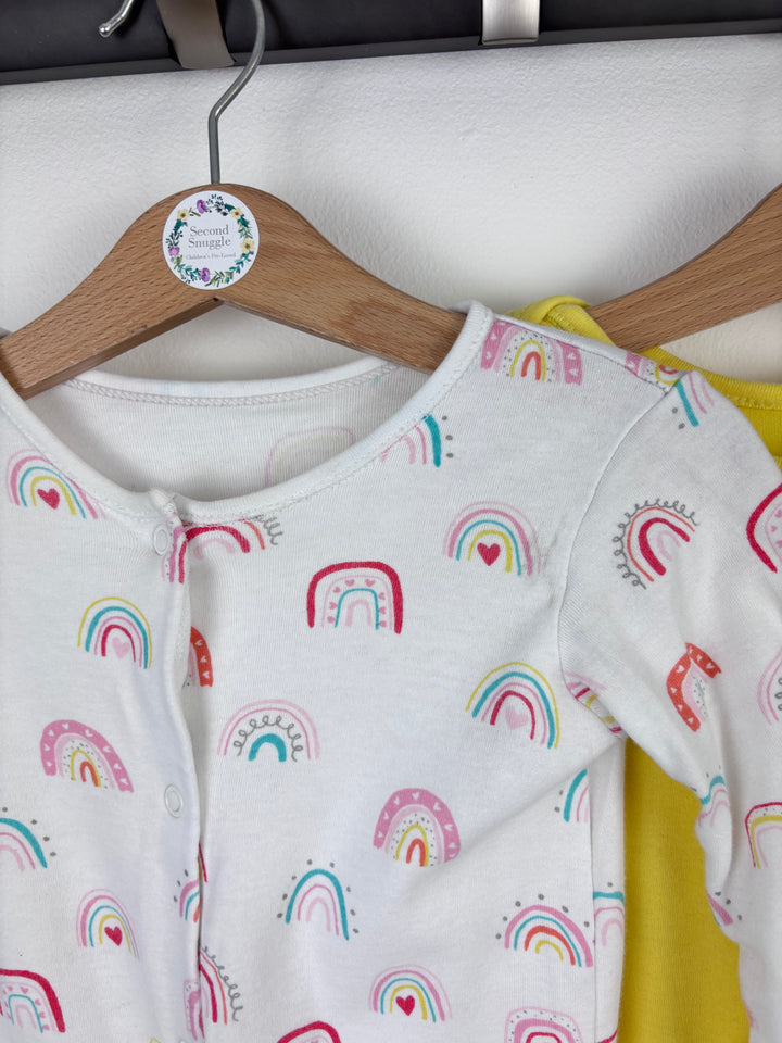 George Rainbow Sleepsuit Set 6–9 Months-Sleepsuits-Second Snuggle Preloved