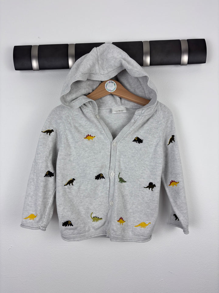 Next Grey Dinosaur Hoodie 12–18 Months-Cardigans-Second Snuggle Preloved