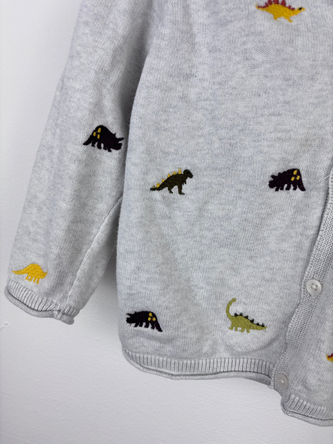 Next Grey Dinosaur Hoodie 12–18 Months-Cardigans-Second Snuggle Preloved