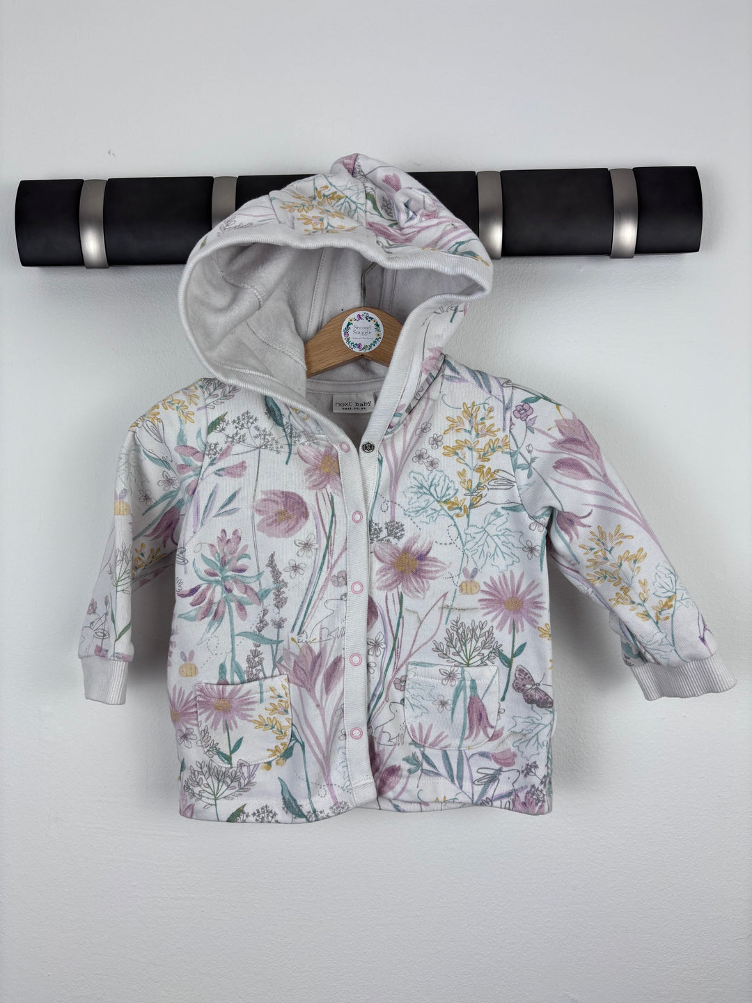 Next Floral Hooded Jacket 6–9 Months-Cardigans-Second Snuggle Preloved
