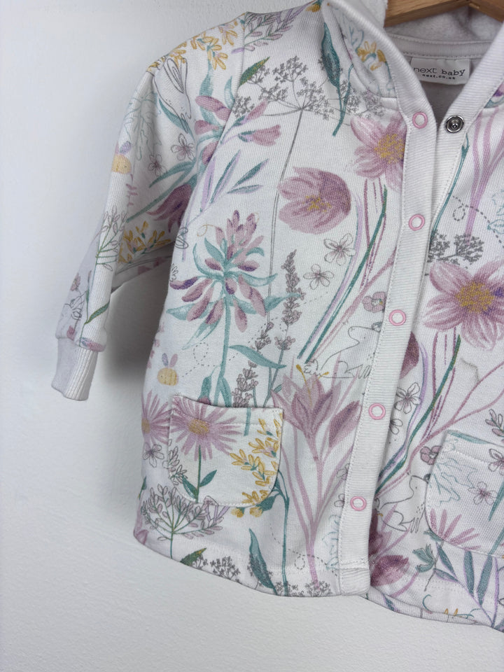 Next Floral Hooded Jacket 6–9 Months-Cardigans-Second Snuggle Preloved