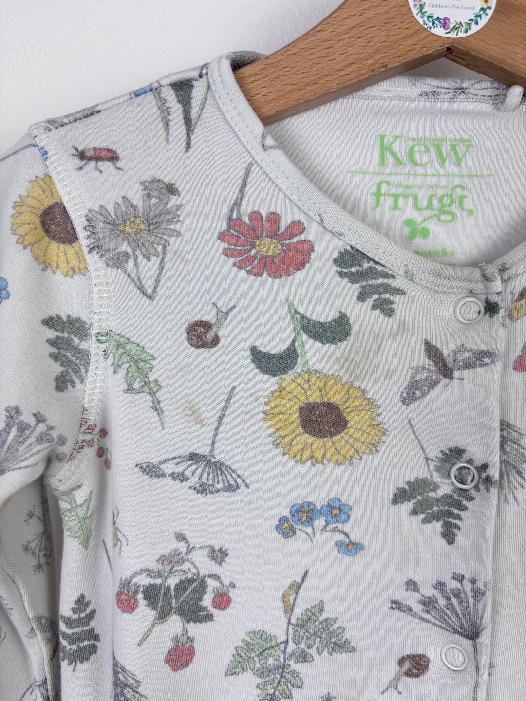 Frugi Kew Gardens Floral Sleepsuit 6–12 Months PLAY-Sleepsuits-Second Snuggle Preloved