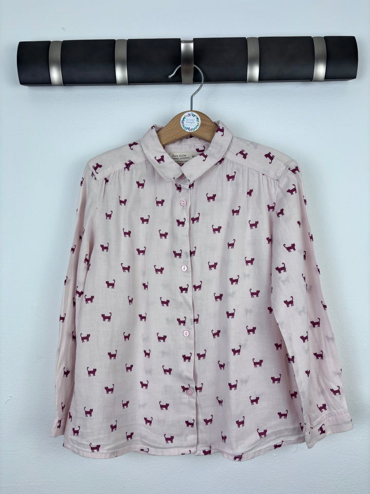 Zara Pink Cat Print Blouse 5–6 Years-Shirts-Second Snuggle Preloved
