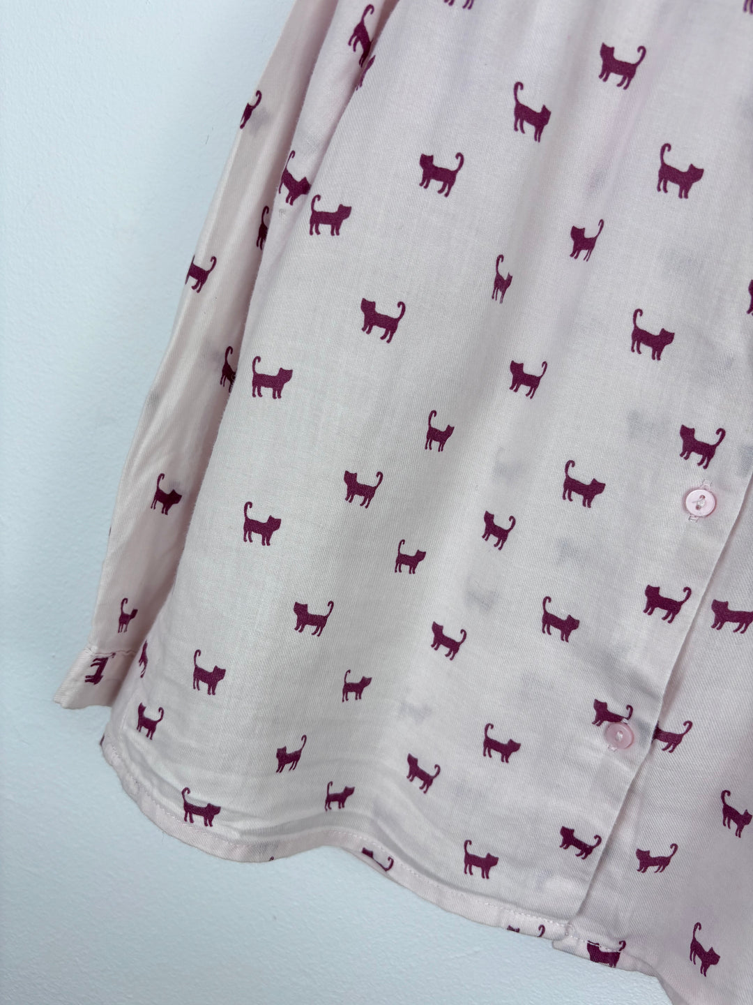 Zara Pink Cat Print Blouse 5–6 Years-Shirts-Second Snuggle Preloved