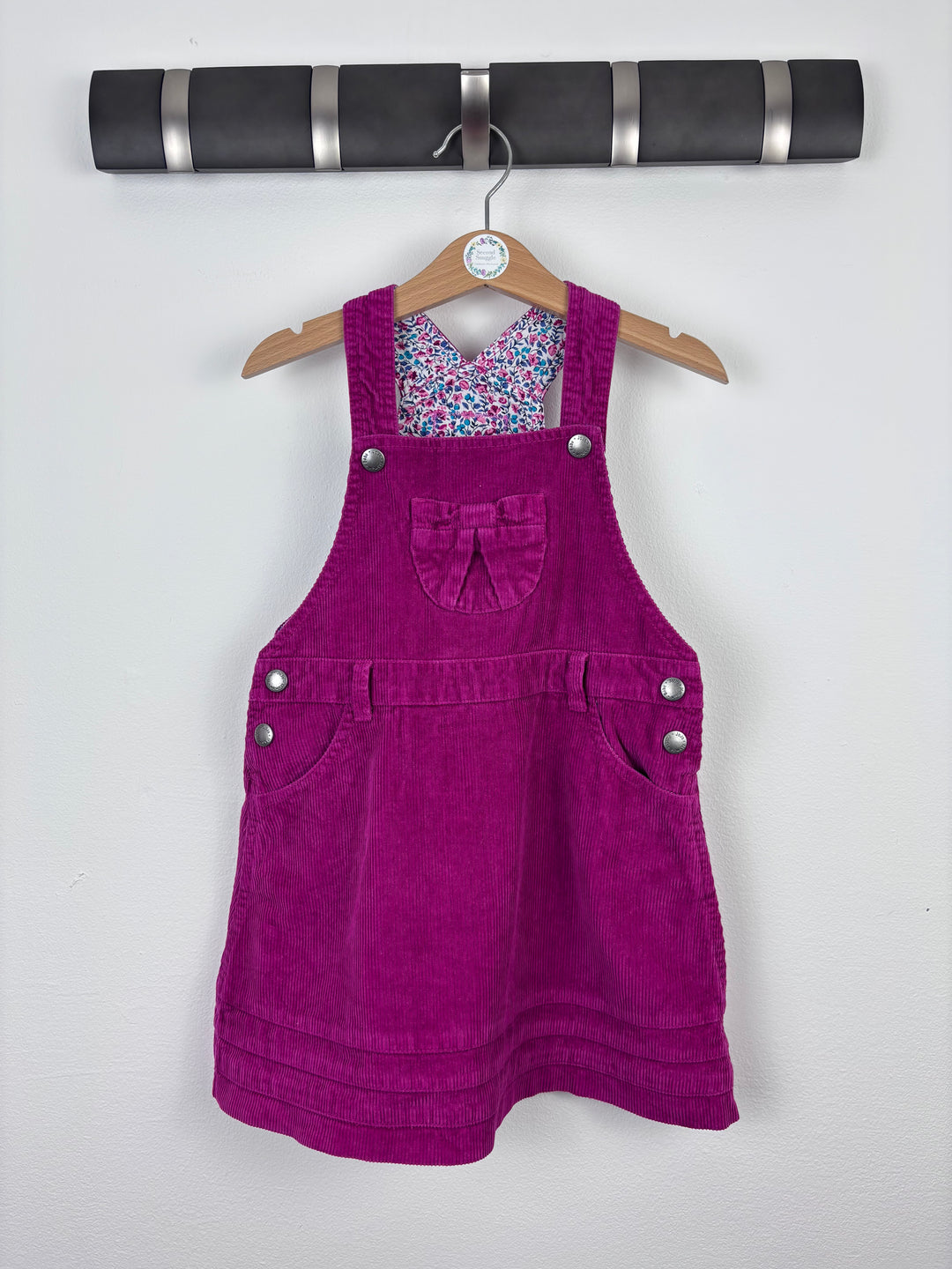 JoJo Maman Bébé Fuchsia Cord Pinafore Dress 3–4 Years-Dresses-Second Snuggle Preloved