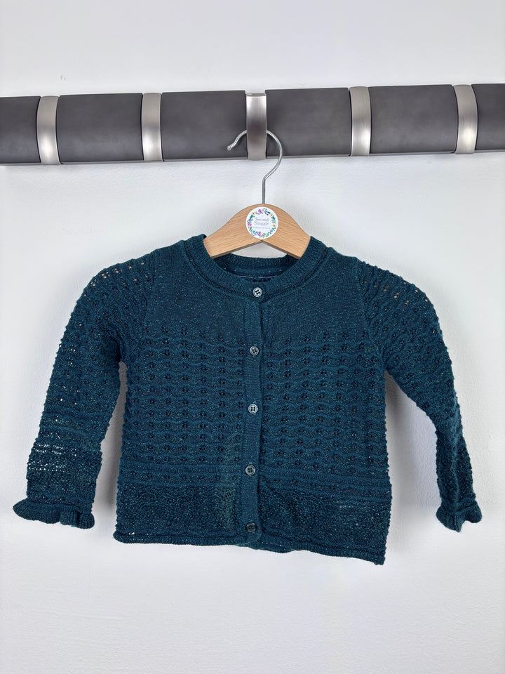 Next Teal Knit Cardigan 6–9 Months-Cardigans-Second Snuggle Preloved