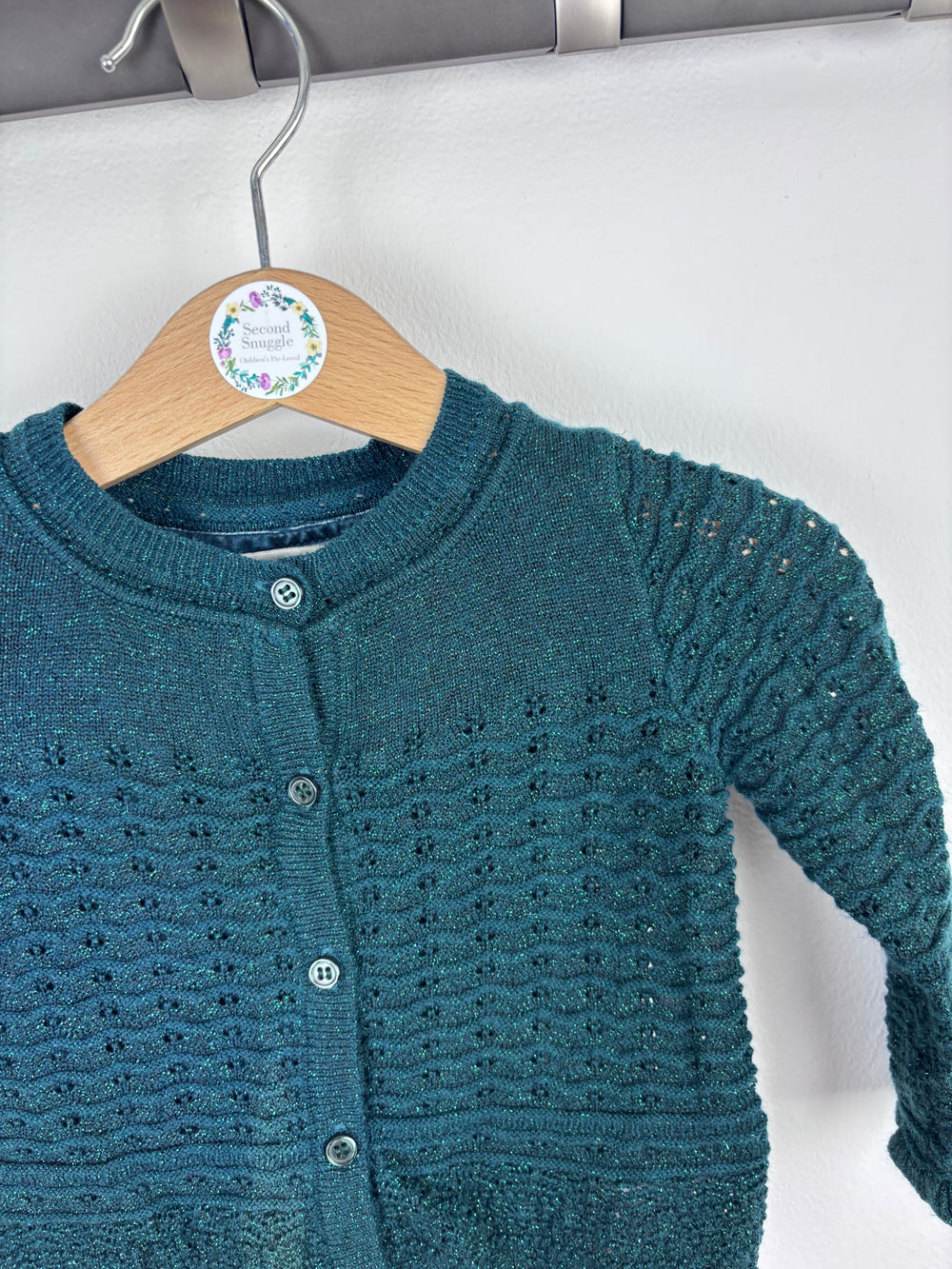 Next Teal Knit Cardigan 6–9 Months-Cardigans-Second Snuggle Preloved
