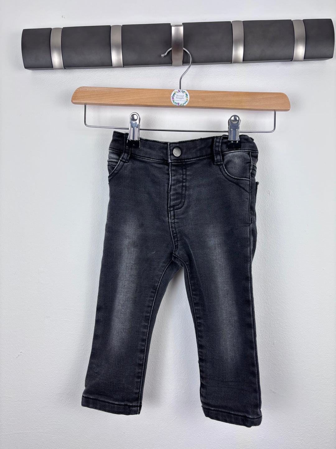 Matalan Black Denim Jeans 12–18 Months-Trousers-Second Snuggle Preloved