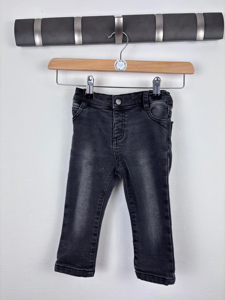 Matalan Black Denim Jeans 12–18 Months-Trousers-Second Snuggle Preloved