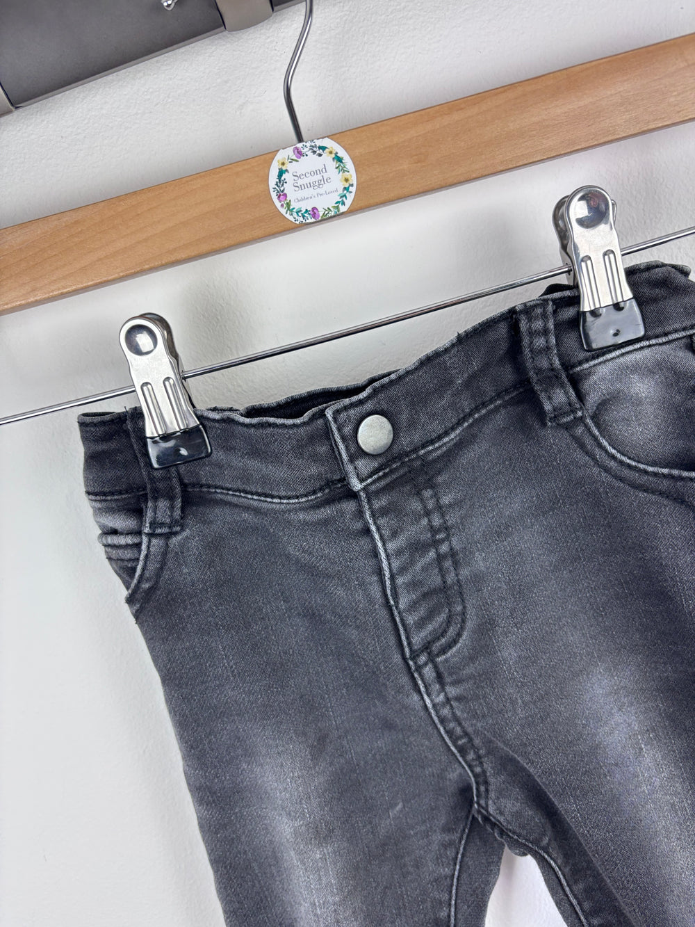 Matalan Black Denim Jeans 12–18 Months-Trousers-Second Snuggle Preloved