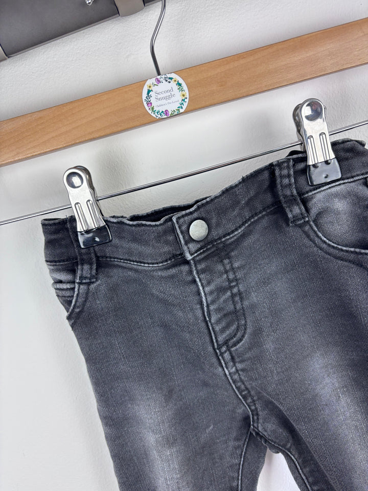 Matalan Black Denim Jeans 12–18 Months-Trousers-Second Snuggle Preloved