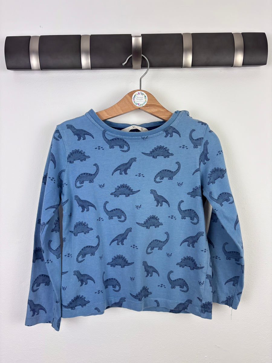 John Lewis Blue Dinosaur Top 3–4 Years-Tops-Second Snuggle Preloved