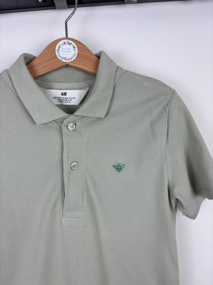 H&M Sage Green Polo Shirt 5–6 Years-Tops-Second Snuggle Preloved