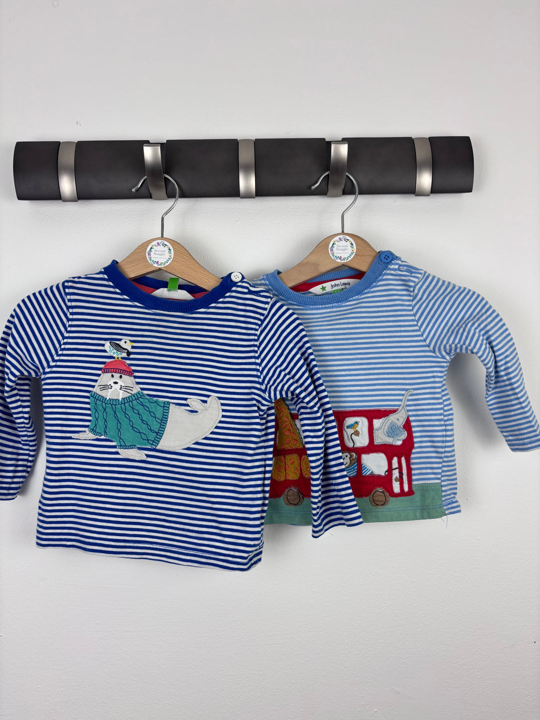 John Lewis Striped Tops Set 6–9 Months-Tops-Second Snuggle Preloved