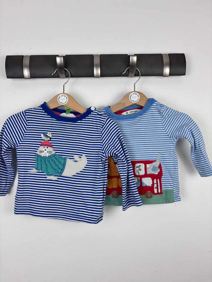 John Lewis Striped Tops Set 6–9 Months-Tops-Second Snuggle Preloved