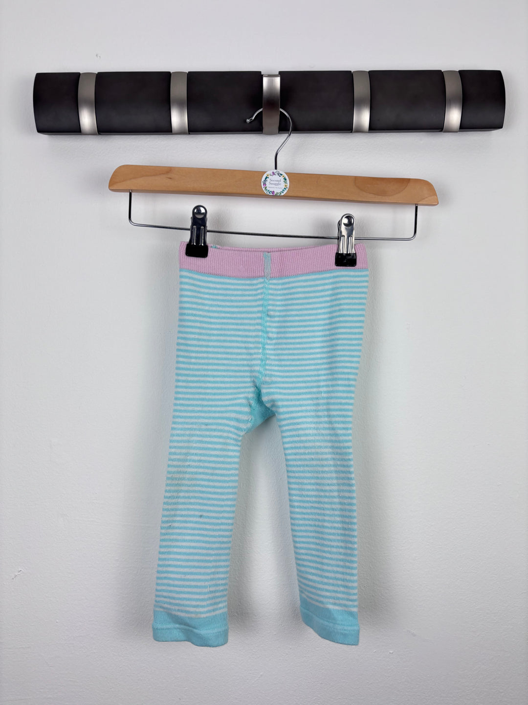 Joules Blue Striped Knit Leggings 12–24 Months-Leggings-Second Snuggle Preloved