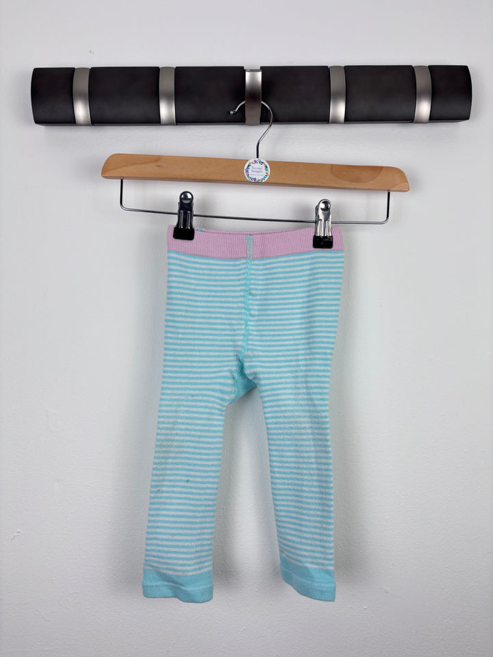 Joules Blue Striped Knit Leggings 12–24 Months-Leggings-Second Snuggle Preloved