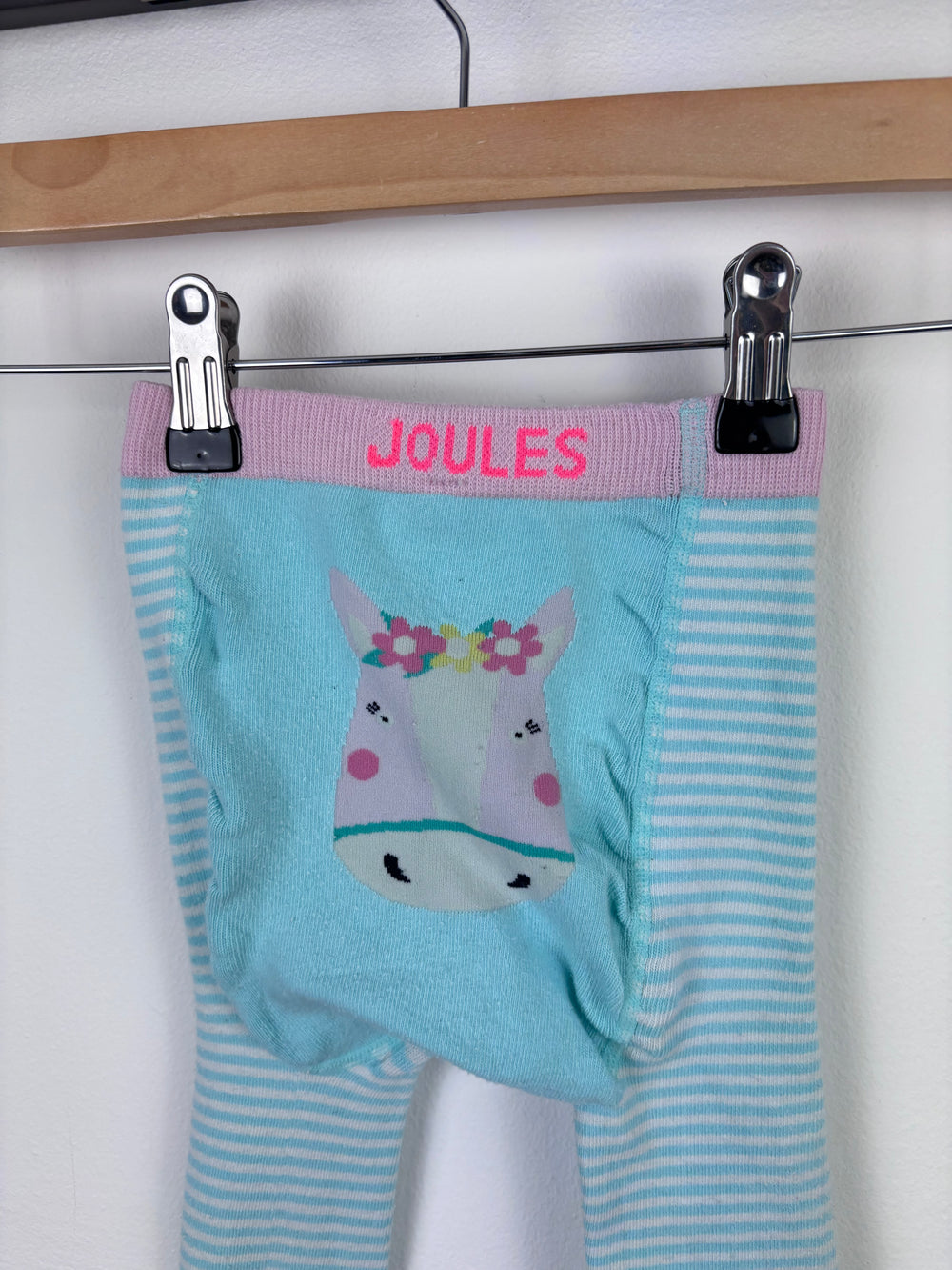 Joules Blue Striped Knit Leggings 12–24 Months-Leggings-Second Snuggle Preloved