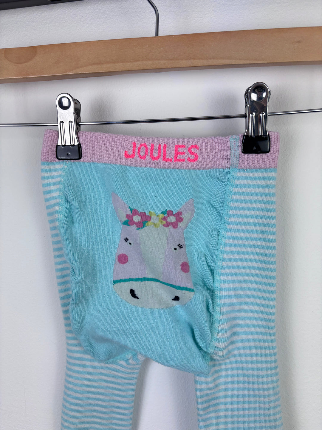 Joules Blue Striped Knit Leggings 12–24 Months-Leggings-Second Snuggle Preloved