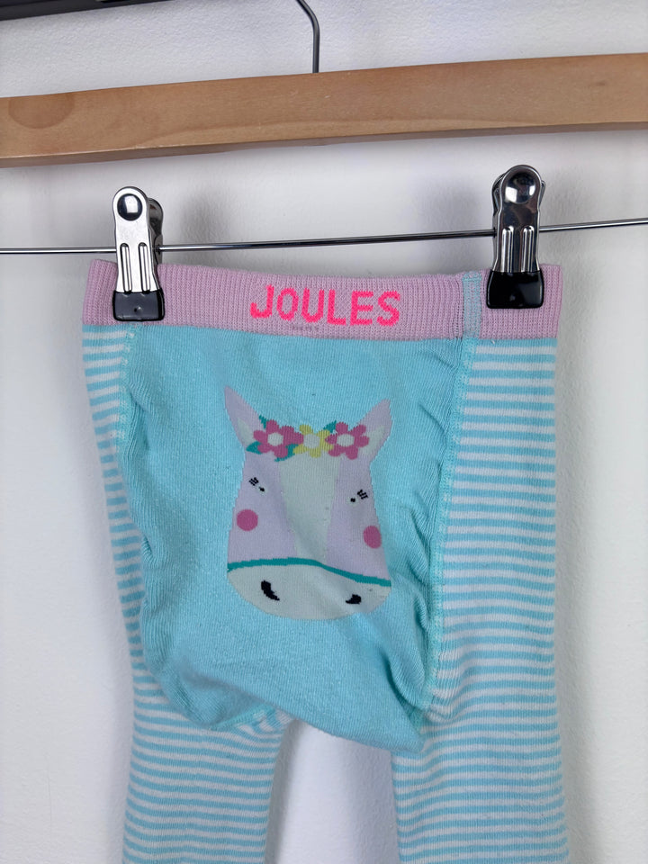Joules Blue Striped Knit Leggings 12–24 Months-Leggings-Second Snuggle Preloved