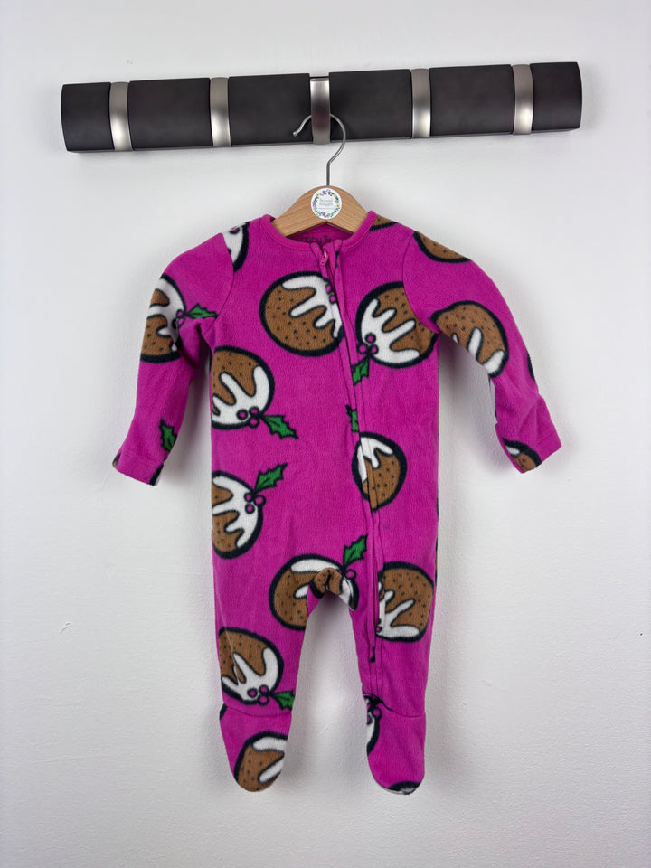 Tu Christmas Pudding Sleepsuit 3–6 Months-Sleepsuits-Second Snuggle Preloved