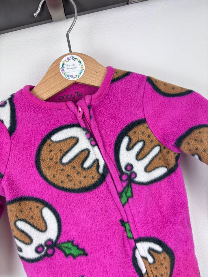 Tu Christmas Pudding Sleepsuit 3–6 Months-Sleepsuits-Second Snuggle Preloved