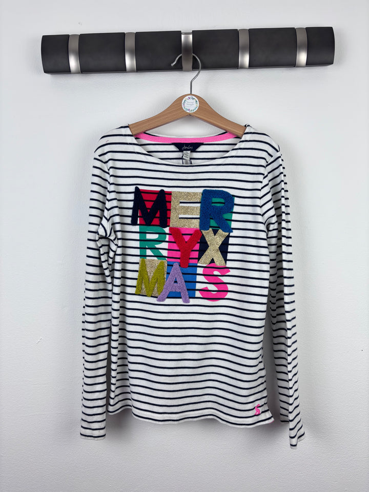 Joules Merry Xmas Stripe Top 10 Years-Tops-Second Snuggle Preloved